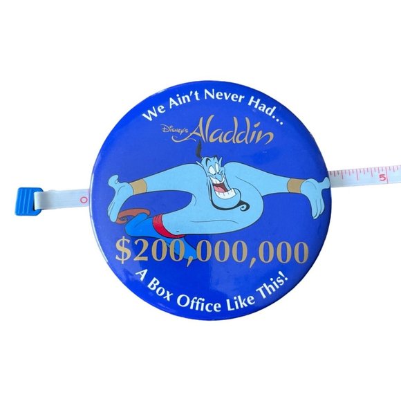 1990's Walt Disney Aladdin $200,000,000 4" Pinback Button A Box Office Like This - Picture 4 of 4